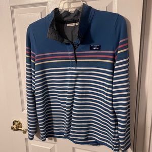 LL Bean Casual Rugby Striped Pullover